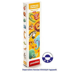 Puzzlika 14774 Africká zvířátka - naučné puzzle 8 zvířátek - 16 dílků