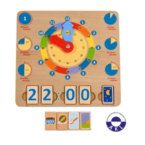 Lucy & Leo 184 Učíme se hodiny – dřevěná naučná hrací deska