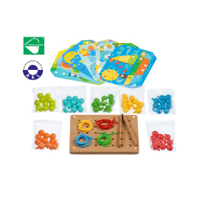 Lucy & Leo 321 Mozaika s pinzetou a vyšívání - dřevěný herní set s předlohami