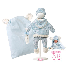 Llorens M738-59 obleček pro panenku miminko NEW BORN velikosti 40-42 cm s doplňky