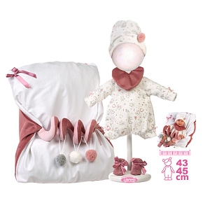 Llorens M740-26 obleček pro panenku miminko NEW BORN velikosti 40-42 cm a podložka se spirálovou hračkou
