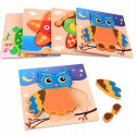 Dřevěné puzzle montessori 3ks