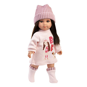 Llorens 53561 SARA - realistická panenka s měkkým látkovým tělem - 35 cm