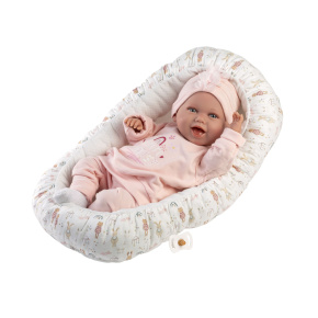 Llorens 74122 NEW BORN - realistická panenka miminko se zvuky a měkkým látkovým tělem - 42 cm