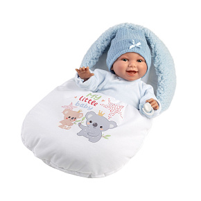 Llorens 63805 NEW BORN - realistická panenka miminko se zvuky a měkkým látkovým tělem - 38 cm