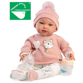 Guca 10301 ADA - zátěžová realistická panenka miminko s měkkým látkovým tělem - 42 cm