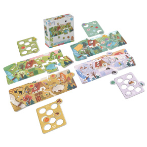 KukiKuk 80063 - Véééliké Puzzle loto Roční období