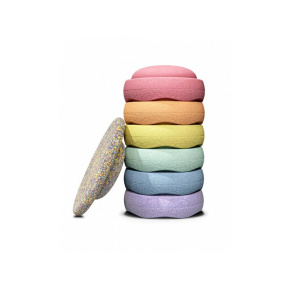 Stapelstein Rainbow set Pastel + Confetti board 6+1