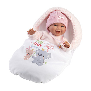 Llorens 63806 NEW BORN - realistická panenka miminko se zvuky a měkkým látkovým tělem - 38 cm