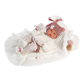 Llorens 63576 NEW BORN HOLČIČKA - realistická panenka miminko s celovinylovým tělem - 35 cm