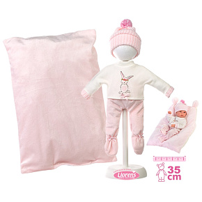 Llorens M635-56 obleček pro panenku miminko NEW BORN velikosti 35-36 cm s doplňky