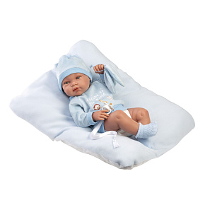 Llorens 84345 NEW BORN CHLAPEČEK - realistická panenka miminko s celovinylovým tělem - 43 cm