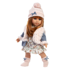 Llorens 53555 NICOLE - realistická panenka s měkkým látkovým tělem - 35 cm