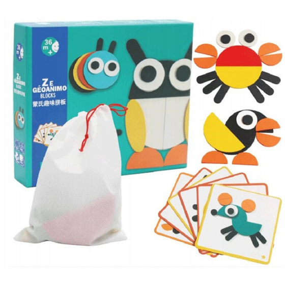 Dřevěná skládačka sova montessori - 3+1 zdarma