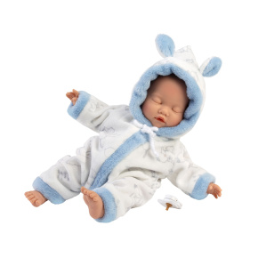 Llorens 63311 LITTLE BABY - spící realistická panenka miminko s měkkým látkovým tělem - 32 cm