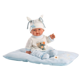 Llorens 26311 NEW BORN CHLAPEČEK - realistická panenka miminko s celovinylovým tělem - 26 cm