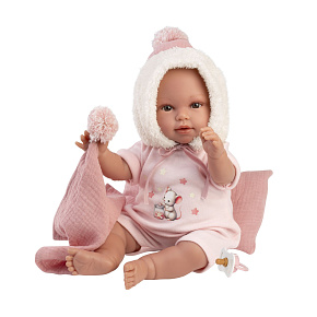 Llorens 63802 NEW BORN - realistická panenka miminko se zvuky a měkkým látkovým tělem - 38 cm
