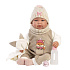 Llorens 84490 NEW BORN - realistická panenka miminko se zvuky a měkkým látkovým tělem - 44 cm