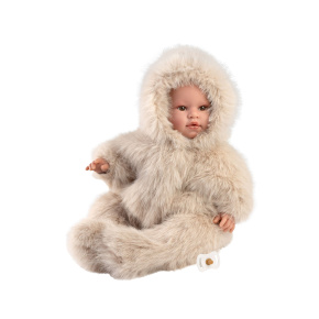 Llorens 74504 NEW BORN - realistická panenka miminko se zvuky a měkkým látkovým tělem - 45 cm
