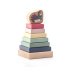 CUBIKA Pastel 15894 Barevná pyramida se slepičkou - dřevěná skládačka 8 dílů