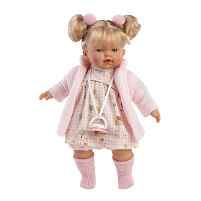 Llorens 33168 ROBERTA - realistická panenka se zvuky a měkkým látkovým tělem - 33 cm